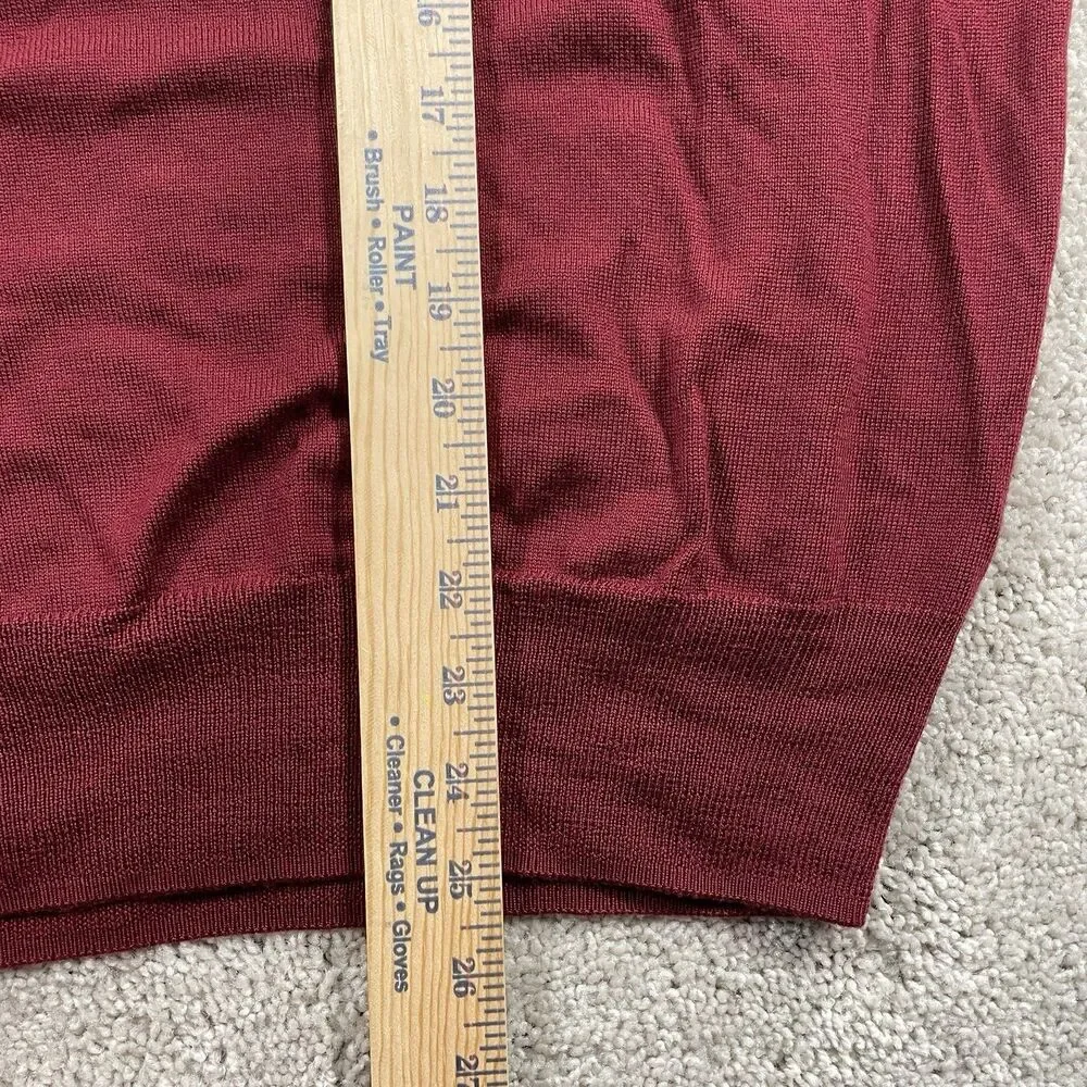 Vintage Alan Paine Men’s V-Neck Sweater Vest Maroon Merino Wool UK44 EUR 52 US L